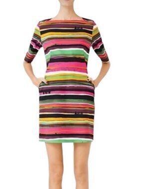 kate spade Multicolor Striped Shift Mini Dress Size 2